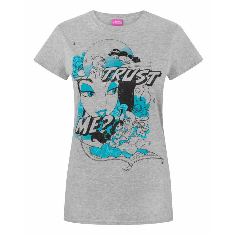 (Large) Disney Short Sleeved T-Shirt (Womens Grey)