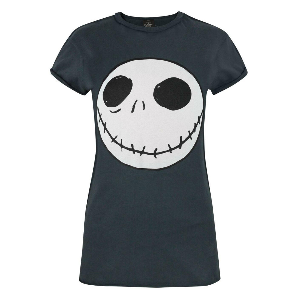 (Small) Disney The Nightmare Before Christmas Short Sleeved T-Shirt (Womens Grey)