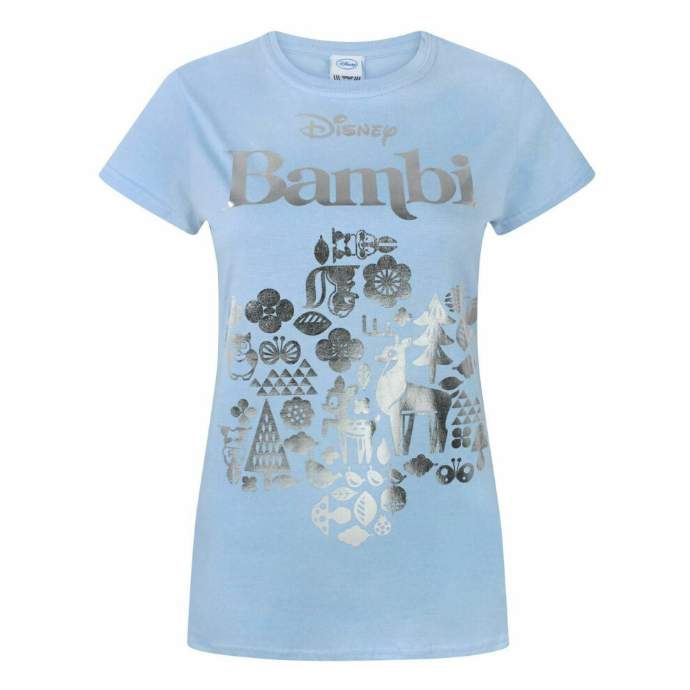 (Large) Disney Short Sleeved T-Shirt (Womens Blue)