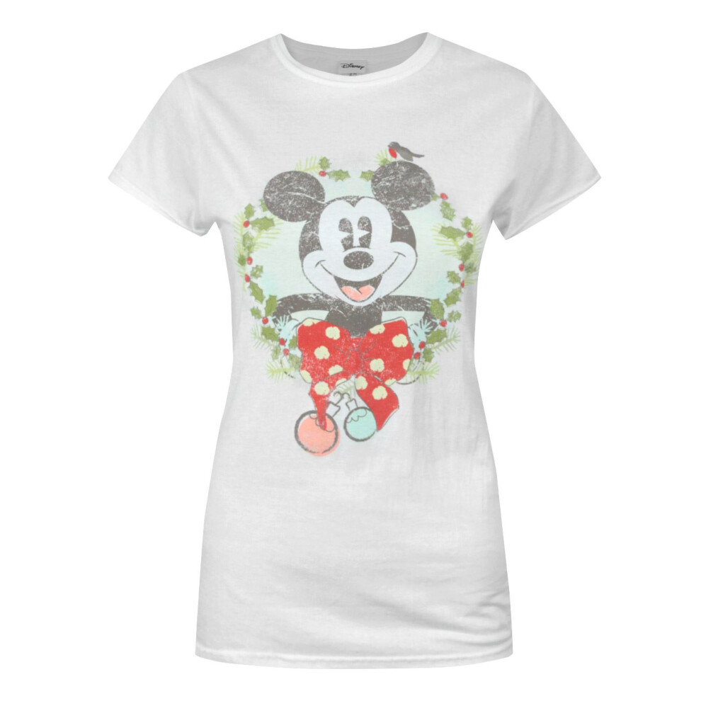 Disney Short Sleeved T-Shirt (Womens White)