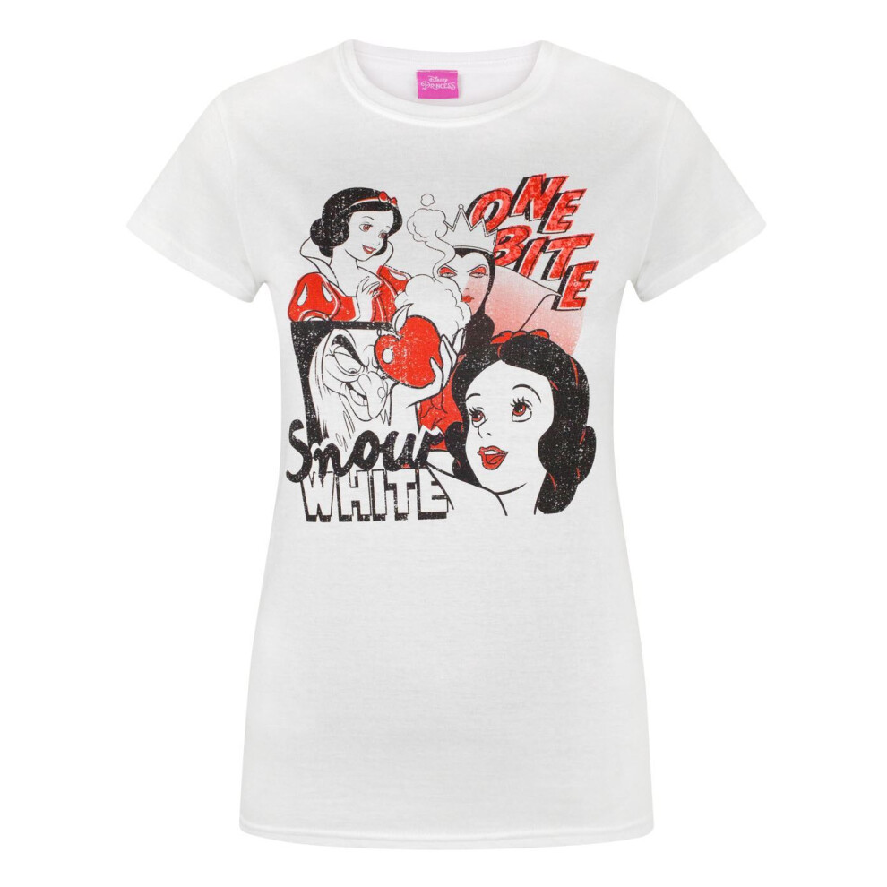 (Large) Disney Short Sleeved T-Shirt (Womens White)