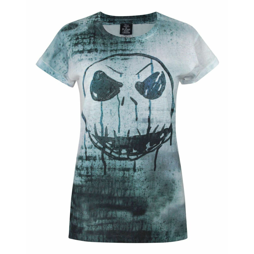 (XX-Large) Disney The Nightmare Before Christmas Short Sleeved T-Shirt (Womens White)