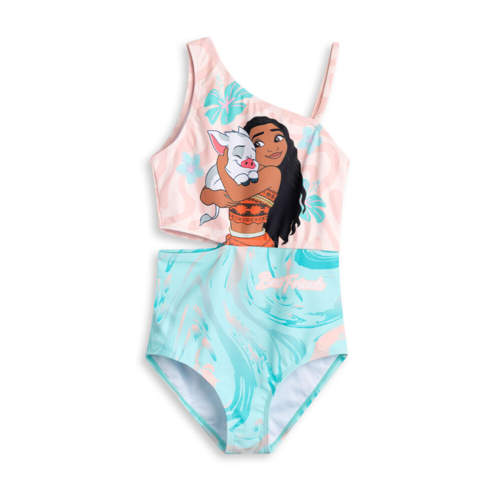 (9-10 Years) Disney Moana 1 Piece Swimming Costume (Girls Multicoloured)