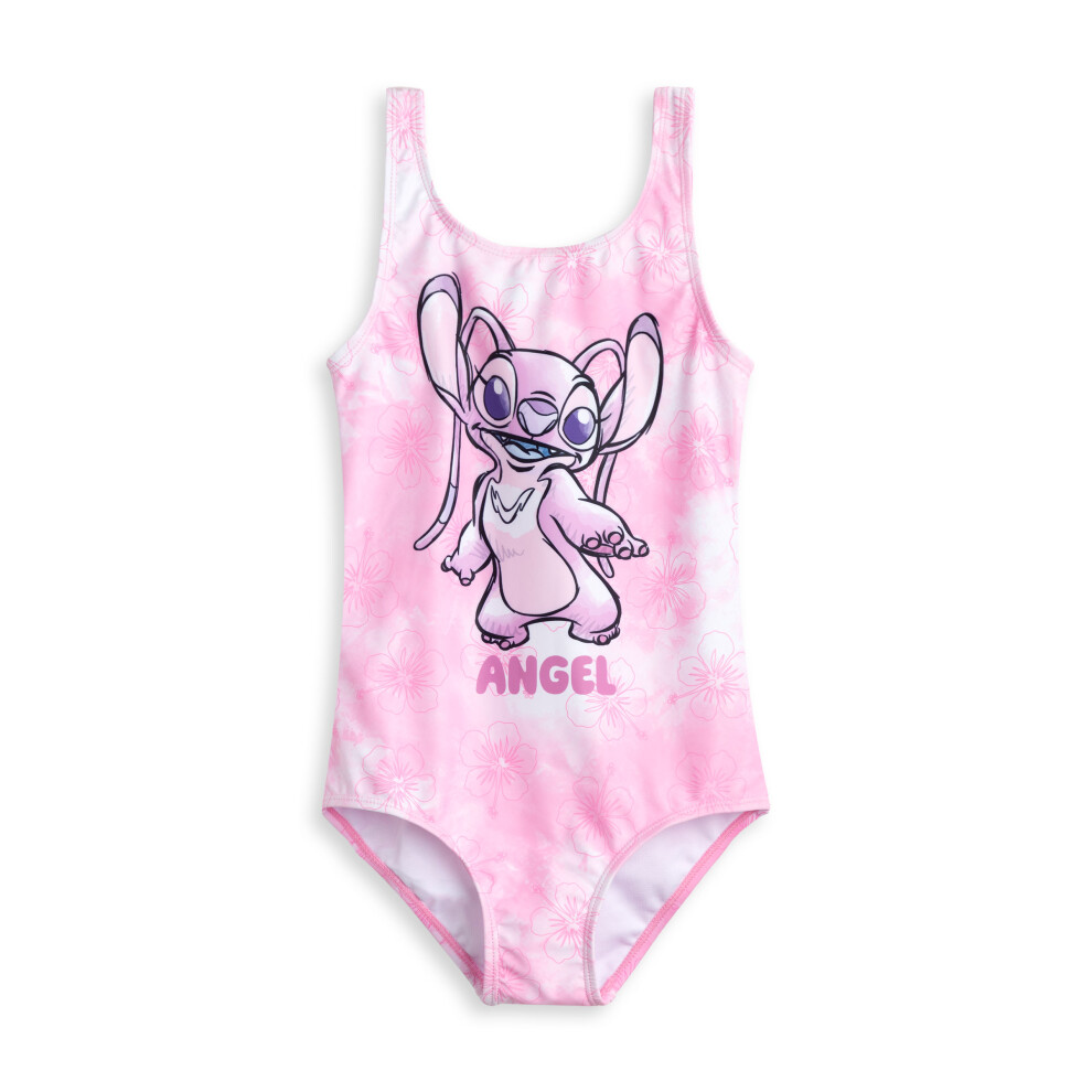 (10-11 Years) Disney Lilo & Stitch 1 Piece Swimming Costume (Girls Pink)