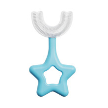 (H Azul Para 6-12 años) Cepillo de dientes infantil en forma de U, 360 grados, mordedor para bebés,