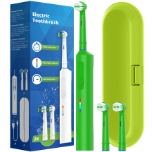 Brosse à dents électrique rotative intelligente (verte), brosse à dents électrique rotative rechargeable