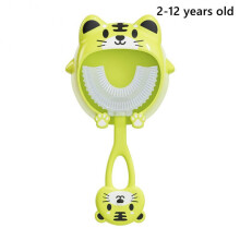 (B01tigergrün 2-12 Jahre) U-förmige Kinderzahnbürste, BPA-frei, Silikon, für die Mundreinigung von Babys