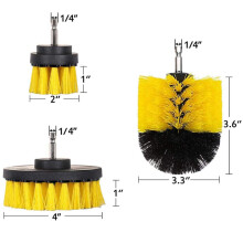 (3-teiliges Set) Elektrisches Scheuerbürsten-Set (2/3,5/4 Zoll) mit Bohrmaschinenbürsten, runder Kunststoff-Reinigungsbürste