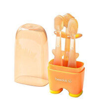 Cepillo de dientes de silicona PP para bebés (naranja) - Cepillo de lengua para niños