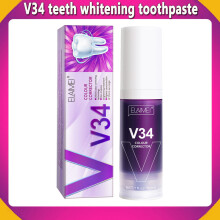 (1 Stück) V34 Lila Whitening Zahnpasta – Entfernt Verfärbungen, reduziert Vergilbung, pflegt Zähne und