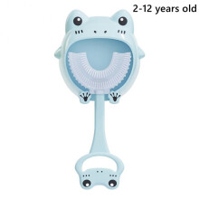 (B05frog blue 2-12Y) U-förmige Kinderzahnbürste, BPA-frei, Silikon, für die Mundreinigung von Babys