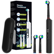 (Schwarz) Intelligente elektrische Zahnbürste, 4 Modi, USB-Ladefunktion, wiederaufladbar, geeignet für