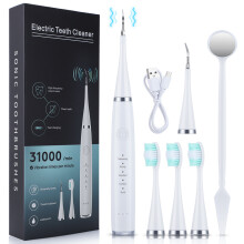 (Set blanco) Cepillo de dientes eléctrico sónico, kit de blanqueamiento dental, blanqueador dental,