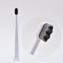 (Weißgrauer Bürstenkopf) Ultrafeine, weiche Zahnbürste mit Millionen Nanoborsten für Erwachsene – Tiefenreinigung
