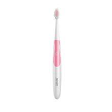 Elektrische Zahnbürste (rosa) mit 2 Bürstenköpfen, wasserdicht (IPX7), schlank, leicht zu transportieren,