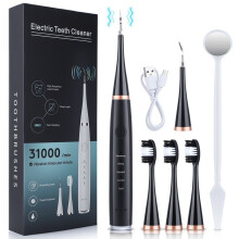 (schwarz) Tragbarer elektrischer Zahnreiniger, neue Schönheits-Zahnreinigungs- und Zahnsteinentfernungs-2-in-1-Smart-Dental-Applikator