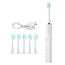 (Beige) Elektrische Schallzahnbürste für Männer und Frauen, Erwachsene, Haushalt, USB-aufladbar, IPX7