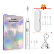 (White Kit) Elektrische Zahnbürste für Zahnaufhellung und Mundpflege mit Schallvibration und USB-Anschluss