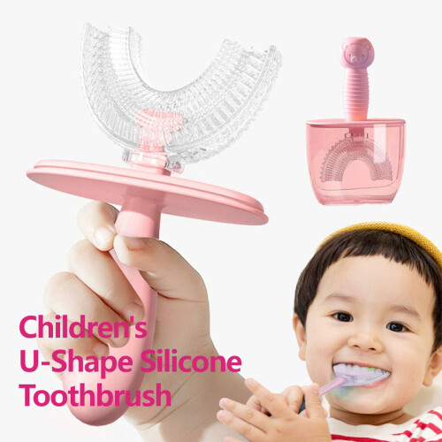 (A-Pink(2-8))Μωρουδιακή Οδοντόβουρτσα Σχήματος U Silicon 360 Παιδική 2