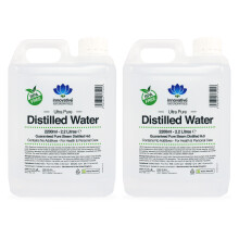 Distilled Water - 100% Pure Steam Distilled H2O - 2 x 2200ml (2.2L)