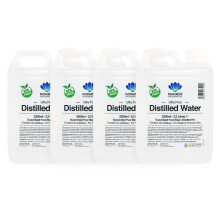 Distilled Water 100% Pure Steam-Distilled H2O, Pack of 4 x 2.2L - BPA-Free UK-Made, Food & Medical Grade