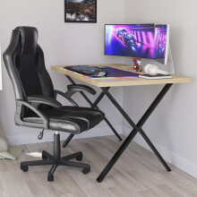 (Oak) Modern X-Leg Gaming Desk 120cm Sturdy Design