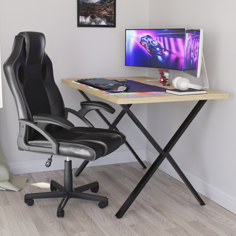 Vida Designs (Oak) Modern X-Leg Gaming Desk 120Cm Sturdy Design Not,Specified