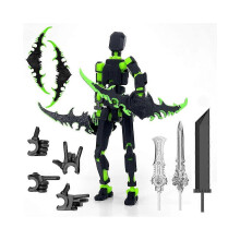 (Black Green) T13 Action Figure Set, Titan 13 Robot Action Figure 3D Printed Robo Articulated
