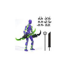 (Purple Green) T13 Action Figure Set, Titan 13 Robot Action Figure 3D Printed Robo Articulated