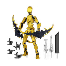 (Black Gold) T13 Action Figure Set, Titan 13 Robot Action Figure 3D Printed Robo Articulated