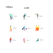 (Stil C) 100 Stück 11001200 Miniaturfiguren Modell Menschen Sandtisch Bauplan