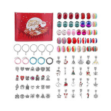 100-teiliger Adventskalender für Mädchen, 24 Tage, Weihnachtskalender, Schmuckgeschenke, DIY-Weihnachtsarmband