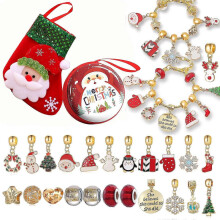 Adventskalender 2022 für Mädchen, Weihnachtsgeschenk, DIY-Weihnachtsarmband-Bastelset für Kinder, Weihnachtscountdown