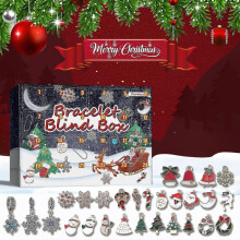 Adventskalender 2022 für Mädchen, Charm-Armband, 24-Tage-Countdown-Kalender, DIY-Schmuckherstellung