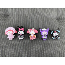 5er-Set Sanrio Mini-Puppe Kawaii Kuromi Melody Actionfiguren-Sammelfiguren Kuchenspielzeug