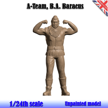 Die A-Team B.A. Baracus Unbemalte Figur im Maßstab 1:24 Wasp BA Bar 24