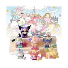 Melody 6-teiliges Sanrio-Spielzeugpuppen-PVC-Modell, Tischdekoration, Ornament, Geschenk für Kinder