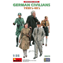 MiniArt 38075 Deutsche Zivilisten 1930er-40er Jahre mit Resinköpfen, Maßstab 1:35