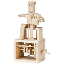 TIMBERKITS Akkordeonspieler-Automat, Musiker, mechanisches Holzpuzzle-Modellbauset, Holz