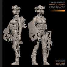 YUFan Modellbausatz aus Resin 1/35, moderne Soldatin, Resin-Soldatin YFWW35-2023