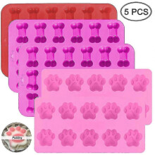 Silikon-Süßigkeitenformen, Hundepfoten-Knochenformen – 5er-Set – Versandkostenfrei