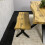 Wooden Dining Table and 2 Benches Set with X-Shaped Iron Legs 3