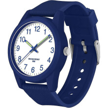(Blaue) Kinder-Analoguhr für Mädchen und Jungen mit weichem Armband, Lernzeit, wasserdicht bis 50 m