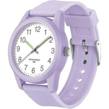 (Lila) Kinder-Analoguhr für Mädchen und Jungen mit weichem Armband, Lernuhr, wasserdicht bis 50 m
