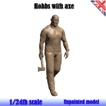 Hobbs & Shaw Hobbs mit Axt, unbemalte Figur im Maßstab 1:24, Wasp Hob A x 24