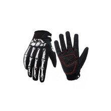 Unisex Vollfinger-Totenkopfhandschuhe mit Skelettmuster, Fahrradrennhandschuhe aus rutschfestem Gummi