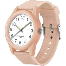(Pinke) Kinder-Analoguhr für Mädchen und Jungen, Kinderuhr mit weichem Armband, Lernzeit, wasserdicht