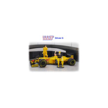 Rennfahrer, unbemalte Figur, Gitter, Streckenrandkulisse, Boxengasse, D6 Wasp