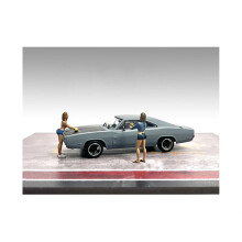 Car Wash Girls Set 2 Jessica und Jennifer 2-teiliges Figurenset für Modelle im Maßstab 1:43 von American