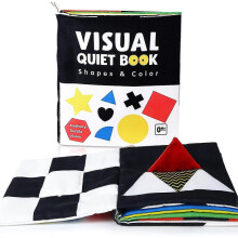 Baby Books Toys, High Contrast Black And White Books Non Toxic Fabric Touch And Feel Crinkle Cloth Books